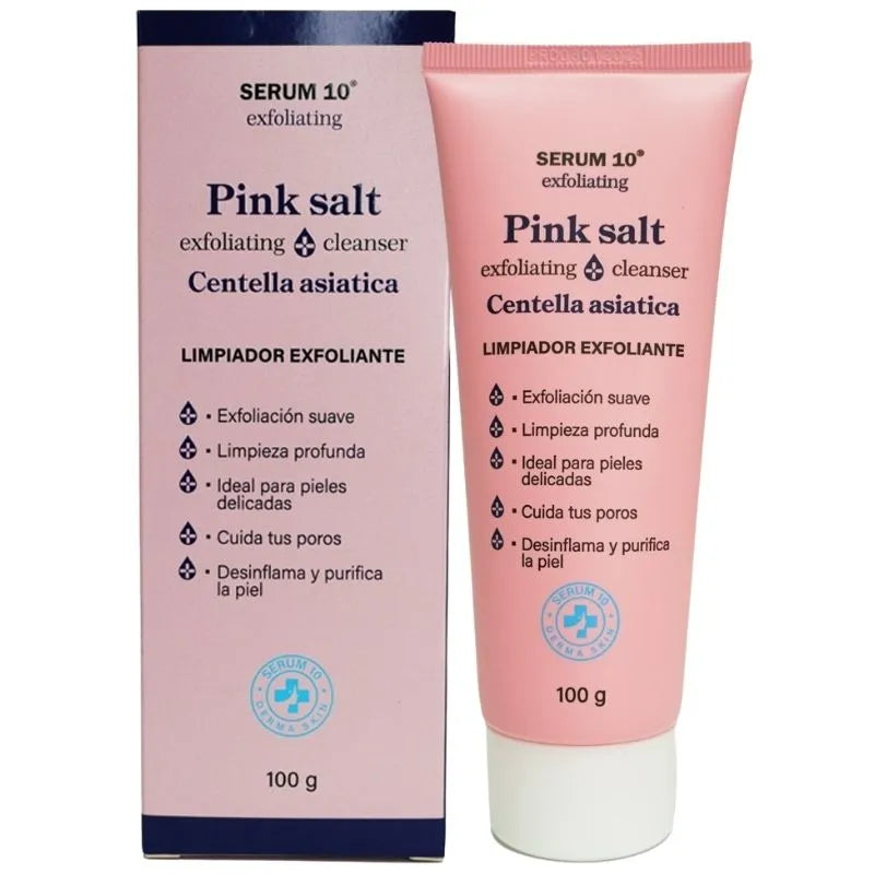 Limpiador exfoliante Pink Salt con Centella Asiática Serum 10