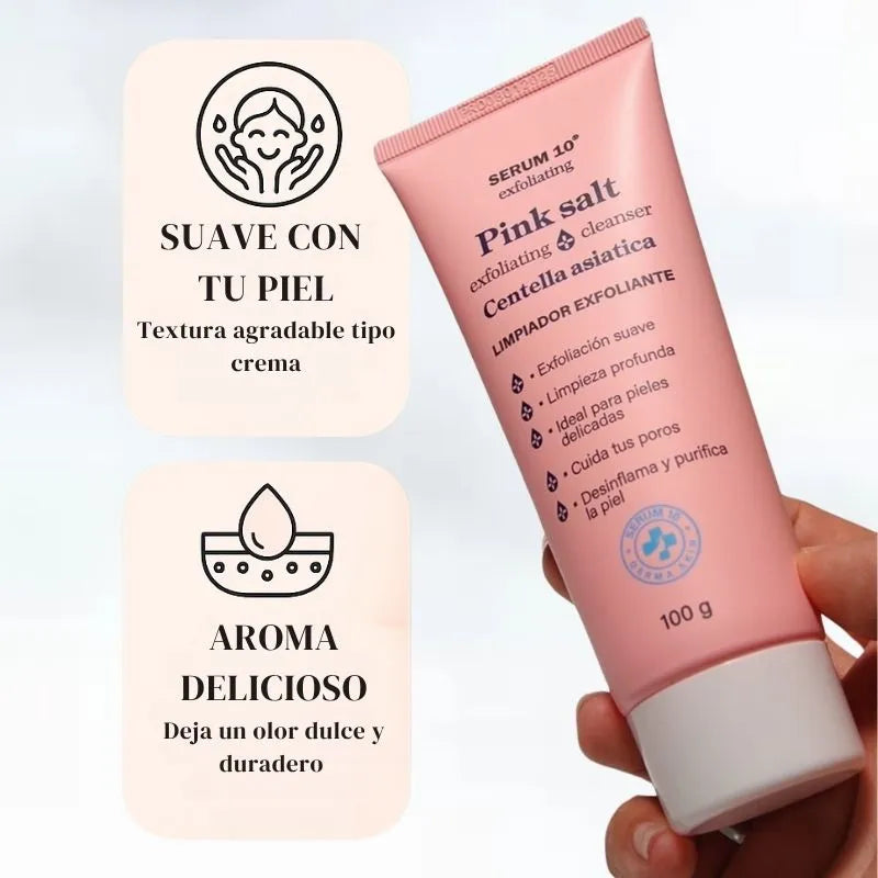 Limpiador exfoliante Pink Salt con Centella Asiática Serum 10