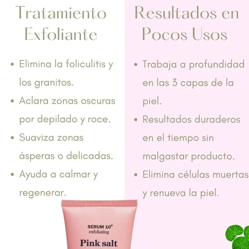 Limpiador exfoliante Pink Salt con Centella Asiática Serum 10