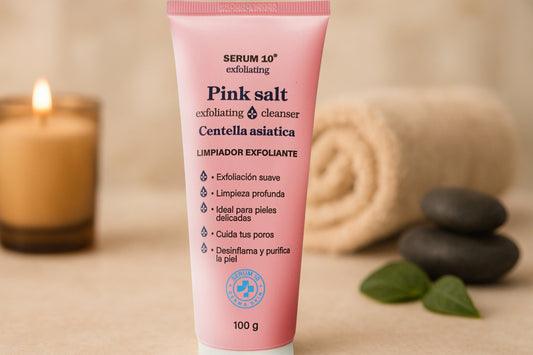 Limpiador exfoliante Pink Salt con Centella Asiática Serum 10
